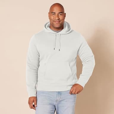 Amazon Essentials Men's Pullover Sweatshirt Hoodie, Big & Tall Options Available, Bright White, Medium - Image 6