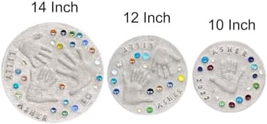 Large DIY Stepping Stone Kit, Handprint Stepping Stone, Mother's Day Gift, Footprint Stepping Stone (14 Inch + Stamp Set - Image 4