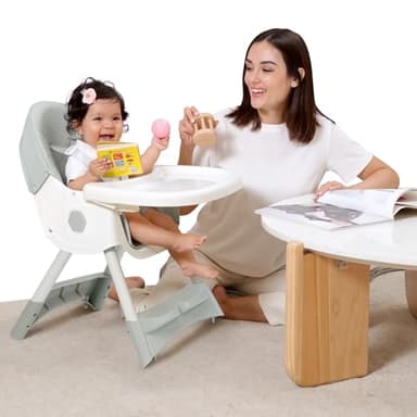 3-in1 Highchair, High Chairs for Babies and Toddlers,Convertible High Chair, Light Weight Portable High Chair, Adjustable Height and Movable Double Tray - Image 4