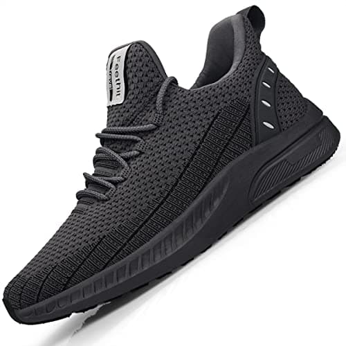 Feethit Mens Slip On Walking Shoes Blade Tennis Shoes Non Slip Running Shoes Lightweight Workout Shoes Breathable Mesh Fashion Sneakers Dark Grey Size 10.5 - Image 1