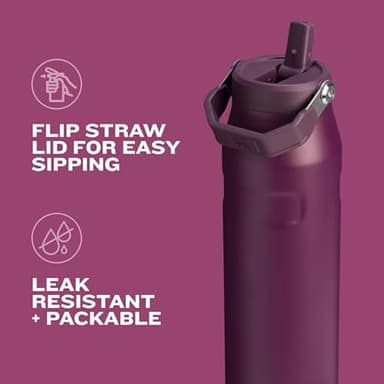 Stanley IceFlow Flip Straw 2.0 Water Bottle 24 oz | Built-In Straw for Travel and Sports | Lightweight and Leak Resistant | Insulated Stainless Steel | BPA-Free | Poolside - Image 6
