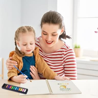 Watercolor Workbooks, Watercolor Paper, Beginner-Friendly Flowers Watercolor Workbooks, 12 Colors Watercolor Paint Set with Paint Brush, watercolor Book for Teens、Adults - Image 4