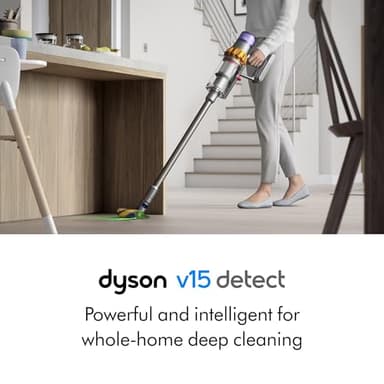 Dyson V15 Detect Cordless Vacuum Cleaner, Yellow/Nickel - Image 2