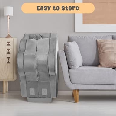 whiffee Foldable Portable Toddler Travel Bed,Toddler Floor Bed with Washable Cover for Kids,Soft and Safe (Grey) - Image 9