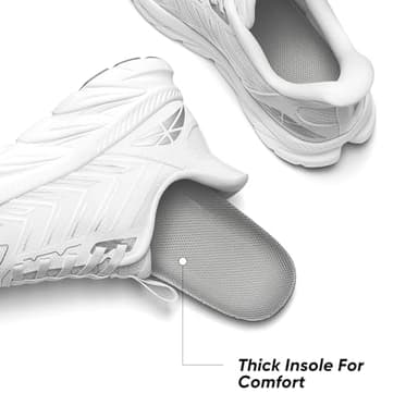 ALLSWIFIT Women's Slip On Walking Shoes Running Comfortable Tennis Breathable Non Slip Athletic Gym Workout Cross Training Fashion Sneakers,Size 9,White,SARR034W - Image 6