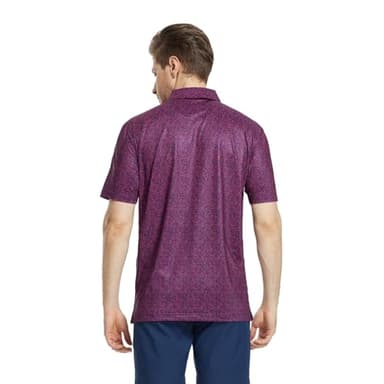 M MAELREG Polo Shirts for Men Quick Dry Fit Short Sleeve Performance Moisture Wicking Print Men’s Golf Shirts - Image 4