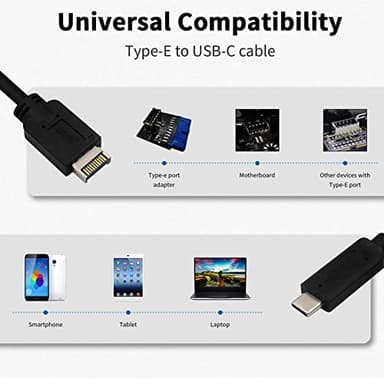 AWADUO USB 3.1 Type E to Type C Cable, USB Front Panel Adapter Cable 10Gbps USB 3.1 Type-E Male to Type-C Male 20 Pin Adapter Cable(1.6Ft/50CM) - Image 6