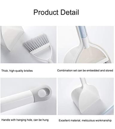 Qidiwin Mini Broom and Dustpan, Home Kitchen Sweeping for Kids(White+Blue) - Image 7