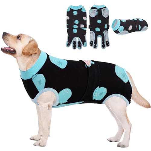 AOFITEE Dog Recovery Suit, Soft Recovery Suit for Female Male Dogs, Anti-Licking Dog Onesie for Abdominal Wounds, Dog Surgery Recovery Suit After Spay Neuter, Substitute Cone & Collar Dog Bodysuit, L - Image 1