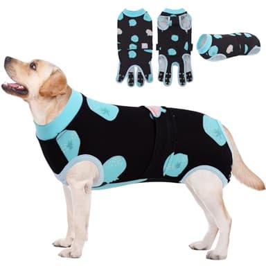 AOFITEE Dog Recovery Suit, Soft Recovery Suit for Female Male Dogs, Anti-Licking Dog Onesie for Abdominal Wounds, Dog Surgery Recovery Suit After Spay Neuter, Substitute Cone & Collar Dog Bodysuit, L - Image 1