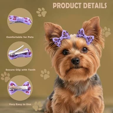 QingHan Dog Hair Bows Small Puppy: Clips for Pet Grooming Gifts 60Pcs (30 colros x 2) - Image 3