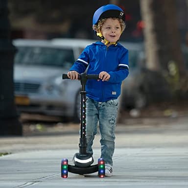 Jetson Scooters - Jupiter Mini 3 Wheel Kick Scooter (Black) - Collapsible Portable Kids Three Wheel Push Scooter - Lightweight Folding Design with High Visibility RGB Light Up LEDs on Stem and Wheels - Image 12