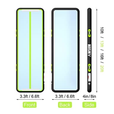 AWSUM 13ft x 6.6ft x 4inches Gymnastics Air Mat Tumbling Mat Tumble Track with Electric Air Pump for Gym/Cheerleading/Water/Yoga/Home use (4 * 2 * 0.1M,Green) - Image 3