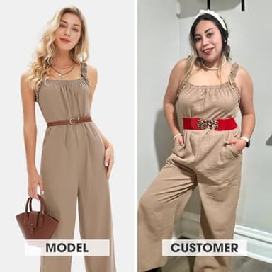 EXLURA Women's Summer Casual Dressy Jumpsuits Loose Overalls One Piece Sleeveless Wide Leg Pant Rompers with Pockets 2025 - Image 2