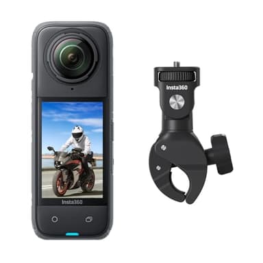 Insta360 X4 Motorcycle Handlebar Bundle - Waterproof 8K 360 Action Camera, 4K Wide-Angle Video, Invisible Selfie Stick Effect, Removable Lens Guards, 135 Min Battery Life, AI Editing, Stabilization - Image 1