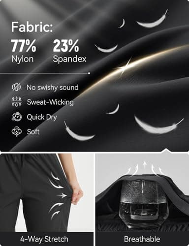 baleaf Joggers for Women Hiking Pants with Pockets Lightweight Cargo Jogger Quick Dry Sweatpants Outdoor Clothing Black S - Image 5