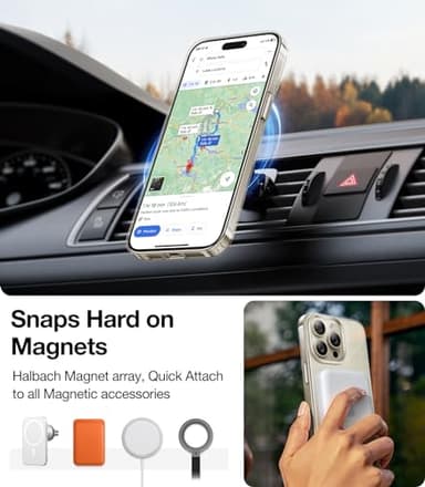 TORRAS Magnetic Slim-Fit for iPhone 15 Pro Max Case Clear 6.7", [True Never Yellow]Ultra-Thin 15 ProMax Phone Case Compatible with MagSafe, Light Anti-Scratch Matte Hard Cover OriginFit, Diamond Clear - Image 3