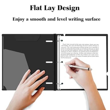 INFUN 1 Inch Telescoping 3 Ring Binder - 1PCS-Black, Flexible Binders with Customizable Front Cover and Clear Catalog Pocket, 1 Inch Rings, 225 Sheet Capacity - Image 3