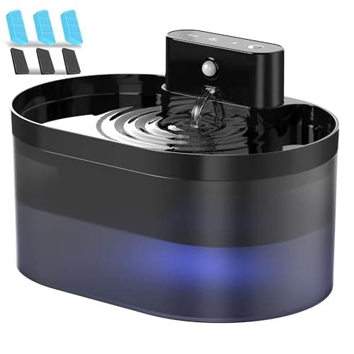 Wireless Cat Water Fountain: Pet Water Fountain Battery Operated, 74oz/2.2L Automatic Cat Water Dispenser，Rechargeable Drinking Fountain for Cats Indoor with Motion Sensor,Fountain+3Filters+3Sponges - Image 1
