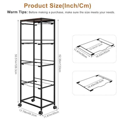 EasyPAG 4 Tier Rolling File Cart on Wheels Pull-Out Letter/Legal Size Hanging File Folder Rack for Home Office, Black - Image 6
