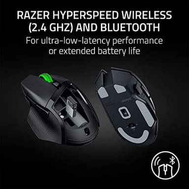 Razer Basilisk V3 X HyperSpeed Customizable Wireless Gaming Mouse: Mechanical Switches Gen-2-5G Advanced 18K Optical Sensor - Chroma RGB 9 Programmable Controls 535 Hr Battery Classic Black - Image 3