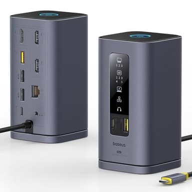 Baseus SpaceMate(MAC) Docking Station, USB C Docking Station 3 Monitors with 4K HDMI, 10Gbps USB Ports, 100W PD, Gigabit Ethernet, Audio, Laptop Docking Station for Mac & Win - Image 1