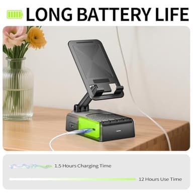 Cell Phone Stand with Bluetooth Speaker and Remote Control(Video Control/Camera Control),Portable Bluetooth Speaker for Home and Outdoors,All Day Playtime,Compatible with iOS/Android,Birthday Gift - Image 5