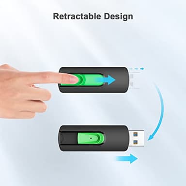 Aiibe 512GB USB 3.0 Flash Drive Thumb Drive USB Drive 512 GB Flash Drive Retractable Jump Drive 512GB for PC Laptop (Green) - Image 5