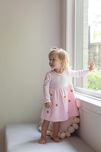 Mud Pie Girls Dot Dress, Pink, 4 Toddler - Image 3