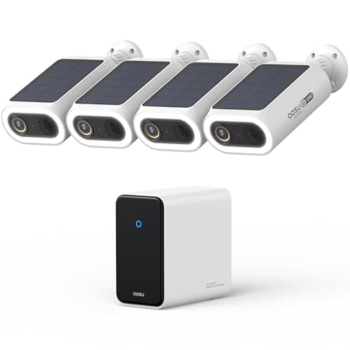 AOSU 4K Solar Security Cameras Wireless Outdoor, Expandable to 16TB (32GB Built-in) HomeCortex Home Security System, AI Face Recognition & Behavior Detection, 4-Cam Kit - Image 1