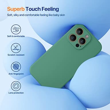 Miracase Designed for iPhone 14 Pro Max Phone Case with Screen Protector,[Upgraded Enhanced Camera Protection],Shockproof Liquid Silicone Case with Microfiber Lining,6.7 inch, Acacia Green - Image 3