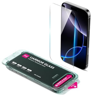 Upcommon UARMOR Clear Screen Protector for iPhone 16 Pro Max [6.9 Inch] Double Strength 9H Tempered Glass with Easy Installation Kit, Anti-Scratch, Case Friendly Fit- 2Pack - Image 1