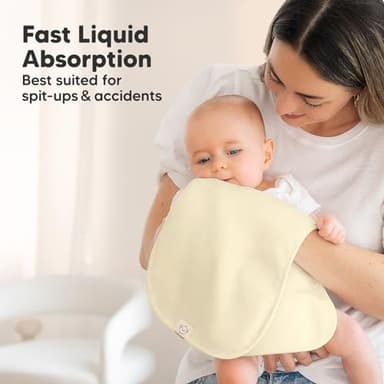 Organic Burp Cloths Baby Boy & Girl - 5-Pack Super Absorbent Cotton Burping Cloths for Babies, Soft & Plush Newborn Spit Up Rags, Infant Towels for Milk Spit Up, Unisex, Large 21" x 10" (Butterflies) - Image 6