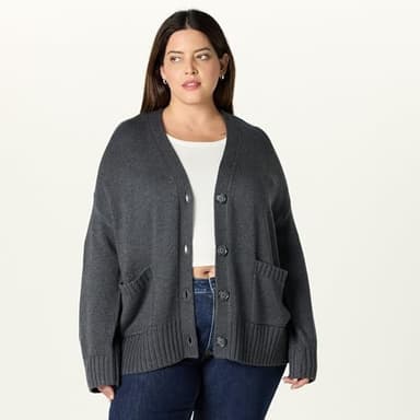 The Drop Womens Brigitte Cotton Blend Chunky Cardigan - Image 5