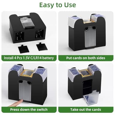 YUCEEN Automatic Card Shuffler 1/2/4/6 Decks,Battery Operated Electric Playing Card Shuffler for UNO,Casino Card Game,Poker,Phase 10,Blackjack,Texas Hold'em,Home Card Games - Image 7