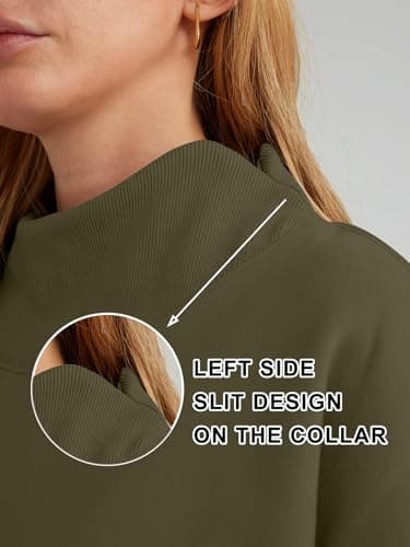 Trendy Queen Womens Oversized Sweatshirts Turtleneck Pullover Long Sleeve Hoodies Tops Fall Fashion Outfits 2024 Clothes ArmyGreen L - Image 6