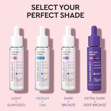 Tanologist Medium Self Tan Drops, Streak-Free Body & Face Tanning Drops, No Fake Tan Smell, For Moisturizer & Lotion, Bronzing Face Tanner, Skincare Ingredients, Travel Size, 0.50 fl. oz/15ml Bottle - Image 7