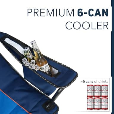 Overmont Oversized Folding Camping Chair - 450lbs Support with Padded Cushion Cooler Pockets - Heavy Duty Collapsible Chairs for Sports Garden Beach Fishing Blue - Image 4