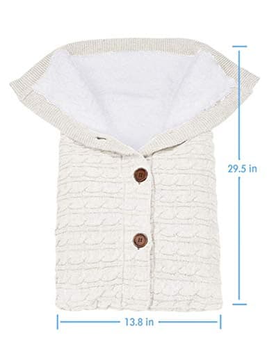 XMWEALTHY Unisex Infant Swaddle Blankets Soft Thick Fleece Knit Baby Girls Boys Stroller Wraps (White) - Image 6
