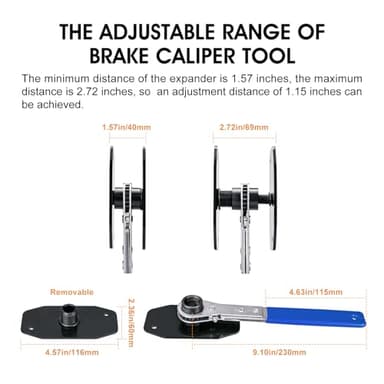 Brake Caliper Compression Tool with 2 Brake Caliper Hooks, 2 Brake Disc Lubricant, 5 in 1 Professional Caliper Piston Compressor Tool Brake Pad Spreader for Single/Twin/Quad Piston Calipers, Blue - Image 4