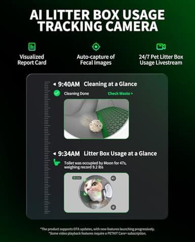 PETKIT 2025 Purobot Max Pro AI-Camera Self Cleaning Cat Litter Box, 210° Wide Angle Lens Night Vision Cat Facial Recognition Automatic Litter Box with 5G WiFi App Control Odor-Free - Image 2