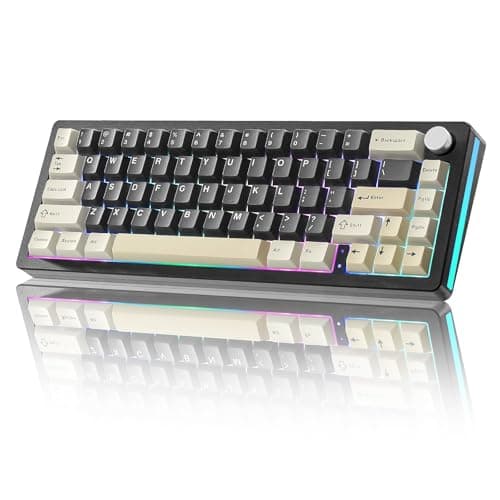 YUNZII AL66 Wireless Mechanical Keyboard,Full Aluminum CNC,65% Knob Control,Bluetooth/2.4G/Wired,Hot Swappable Pre-lubed Switches,Gasket Mounted RGB for Win/Mac(Milk Switch, Black) - Image 1