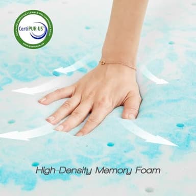 Sweetcrispy Mattress Topper King, 2 Inch Thick Memory Foam Gel Infused Cooling Toppers Pad for King Size Bed, Sleeper Sofa, RV, Camper, CertiPUR US Certified, Ventilated and Breathable - Image 3