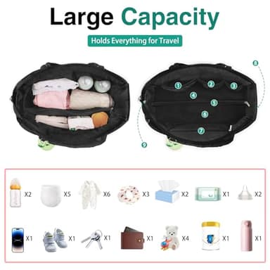 KUBYA Diaper Bag Tote, Baby Diaper Tote Bags Crossbody Hospital Bag Travel Large Mommy Bag, with Silicone Pacifier Case - Image 2