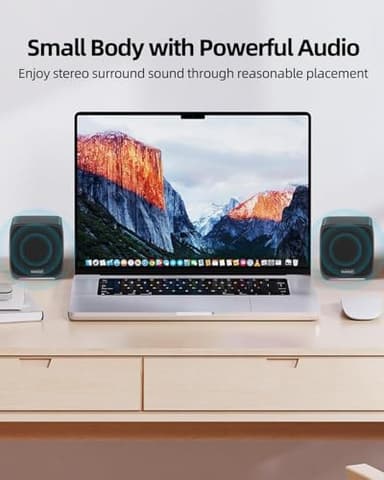 Uakinat Computer Speakers,Computer Speakers for Desktop PC,Desktop Speakers,Small Computer Speakers USB Powered 3.5mm Aux Speaker for PC,Laptop,Tablet,Phone - Image 4