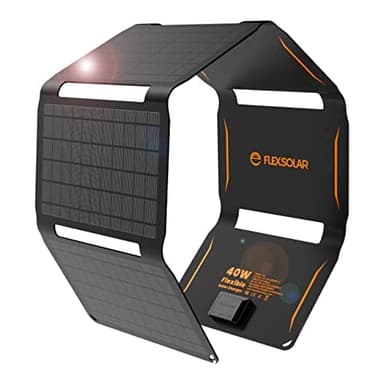 FlexSolar 40W Foldable Solar Panel Charger with USB-C and USB-A Outputs for Phones, Power Banks, Tablets - Waterproof for Camping, Hiking, Backpacking - Image 1