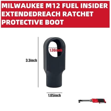 Muscovite 3050-20 insider ratchet Rubber Protective Boot Cover Fit for Milwaukee 3050-21 M12 FUEL INSIDER Extended Reach Box Ratchet - 49-16-3050 - Image 2