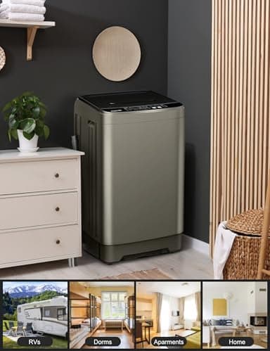 Portable Washing Machine - 2.0 Cu.ft Portable Washer Full-Automatic With LED Display, Compact Washer Ideal for Apartments, Homes, and Dorms, 10 Wash Cycles, Low Noise, IPX4 - Image 9