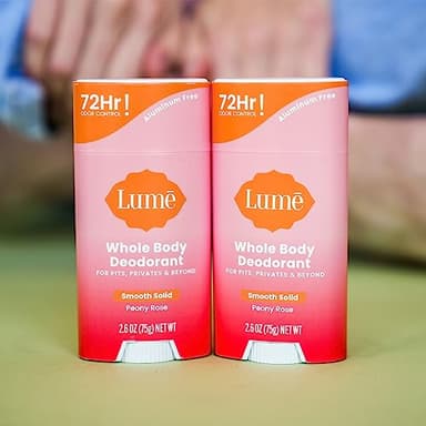 Lume Whole Body Deodorant - Smooth Solid Stick - 72 Hour Odor Control - Aluminum Free, Baking Soda Free and Skin Safe - 2.6 Ounce (Pack of 2) (Peony Rose) - Image 6