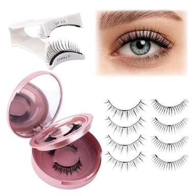 FADLASH 2 Pairs Magnetic Eyelashes with Applicator Waterproof Magnetic Lashes Natural Look Reusable Easy to Wear and Remove(079+B01) - Image 1